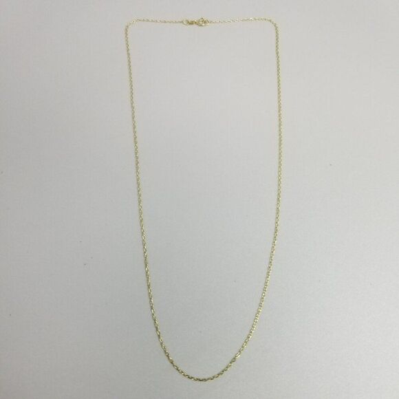 Vintage Sterling Silver Gold Wash Thin Chain Necklace, 18 Inches Long, 925 Italy - Picture 7 of 8